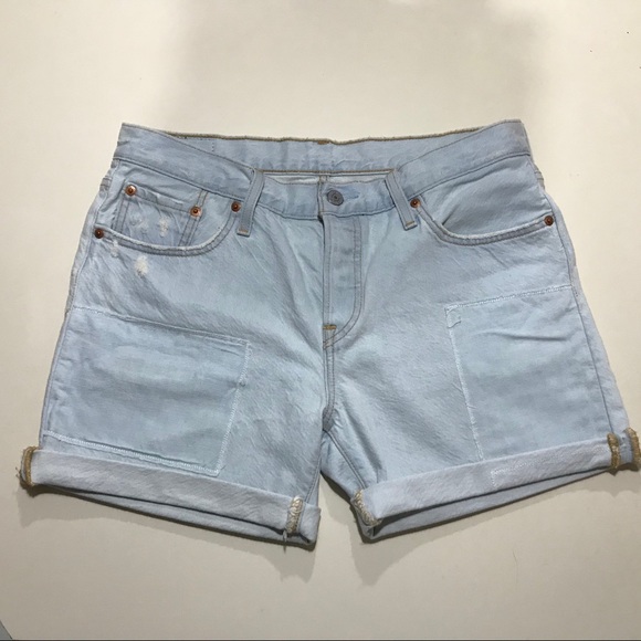 Levi's 501 CT Cuffed Light Wash Jean Shorts - Picture 1 of 15